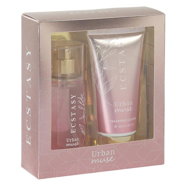 Ecstasy Urban Muse Ajándékszett, Testápoló krém 90 ml + Testpermet 90 ml
