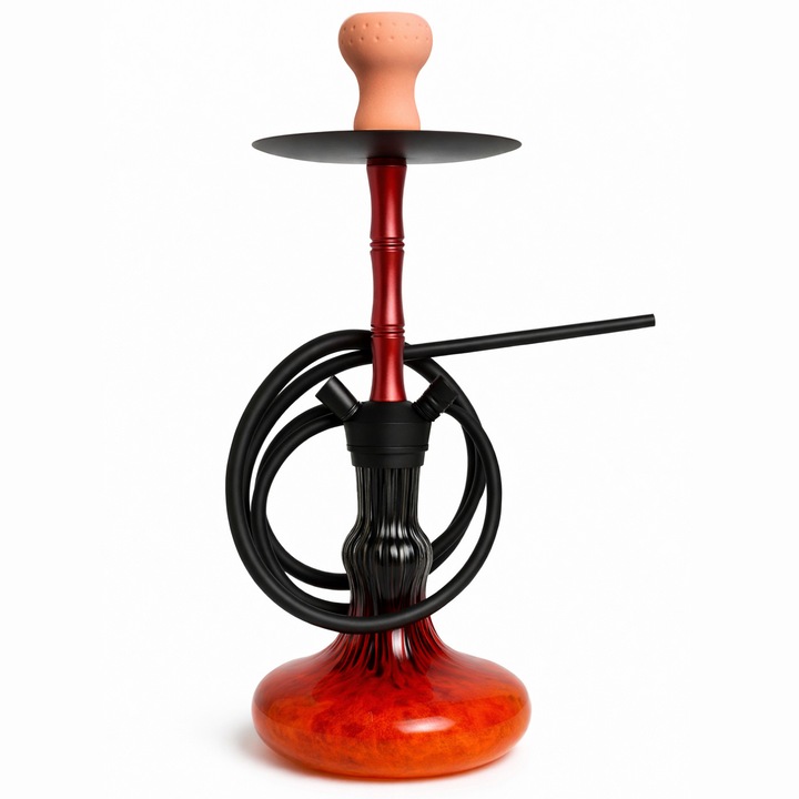 Narghilea Moderna, Premium, 1 Furtun, Sistem Quick Release, 52 cm, Rosu