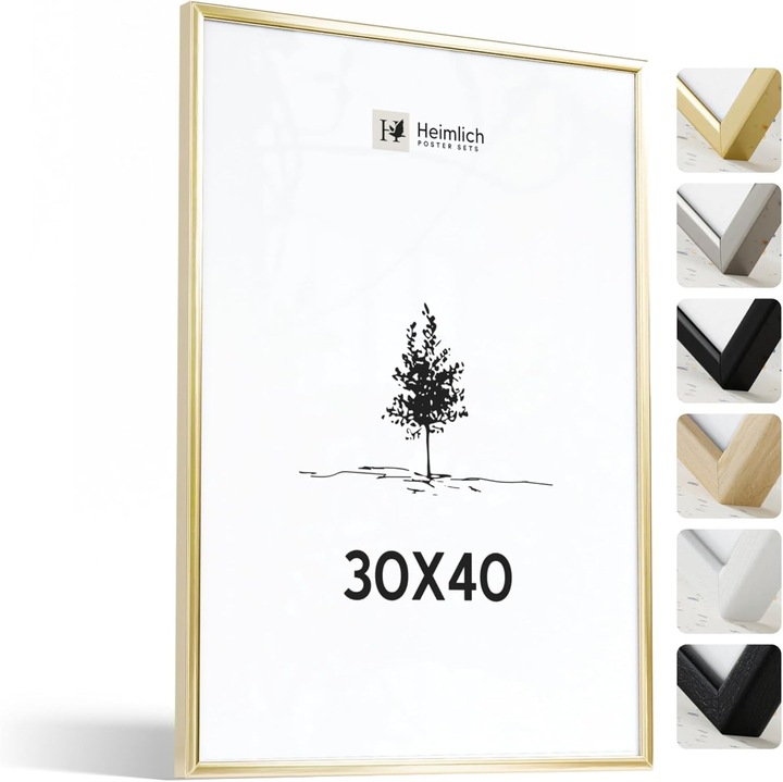 Set 2 rame foto Heimlich® 30x40 cm, aluminiu si metal, argintii, pentru perete