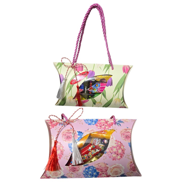 Cutie Ciocolata 250 g Bucuria – Plic cu Tortita in Stil Geanta, Cadou Elegant pentru 1 Martie si Ocazii Speciale