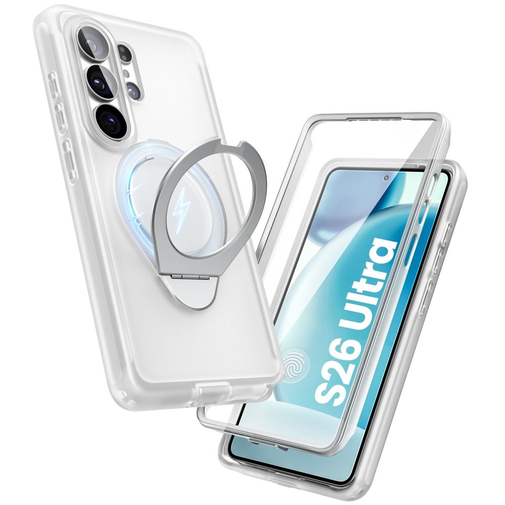 Carcasa Supcase Cosmo Mag pentru Samsung Galaxy S26 Ultra, transparent, blindată, funcție suport