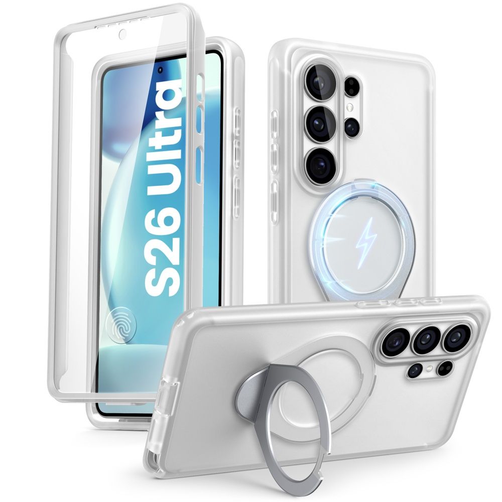 Carcasa Supcase Cosmo Mag pentru Samsung Galaxy S26 Ultra, transparent, blindată, funcție suport