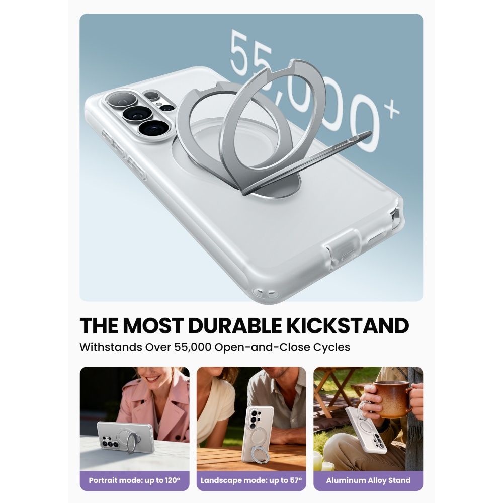 Carcasa Supcase Cosmo Mag pentru Samsung Galaxy S26 Ultra, transparent, blindată, funcție suport