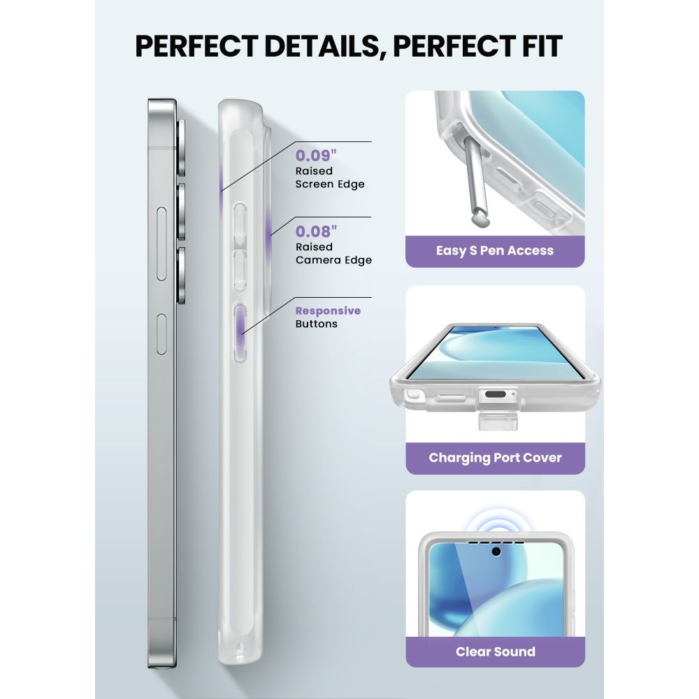Carcasa Supcase Cosmo Mag pentru Samsung Galaxy S26 Ultra, transparent, blindată, funcție suport