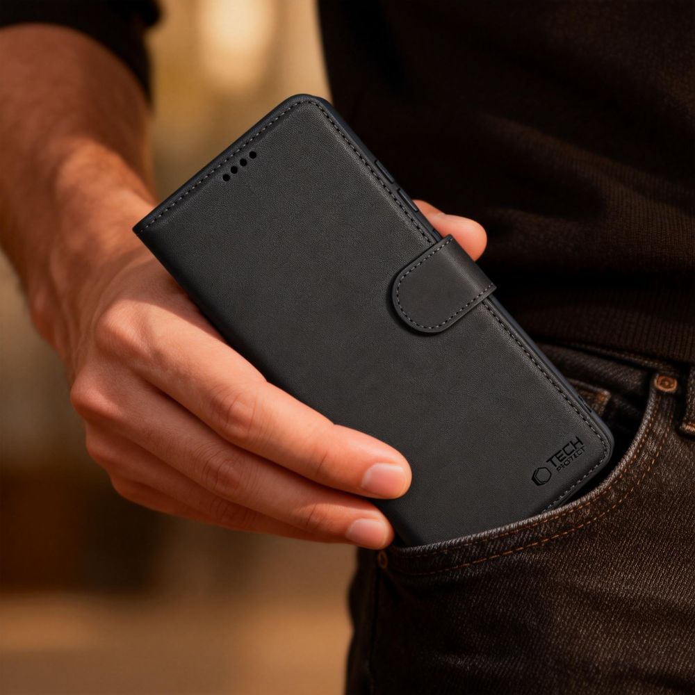 Husa flip cover Tech-Protect Wallet compatibila cu Motorola Edge 70 Pro 5G, Negru