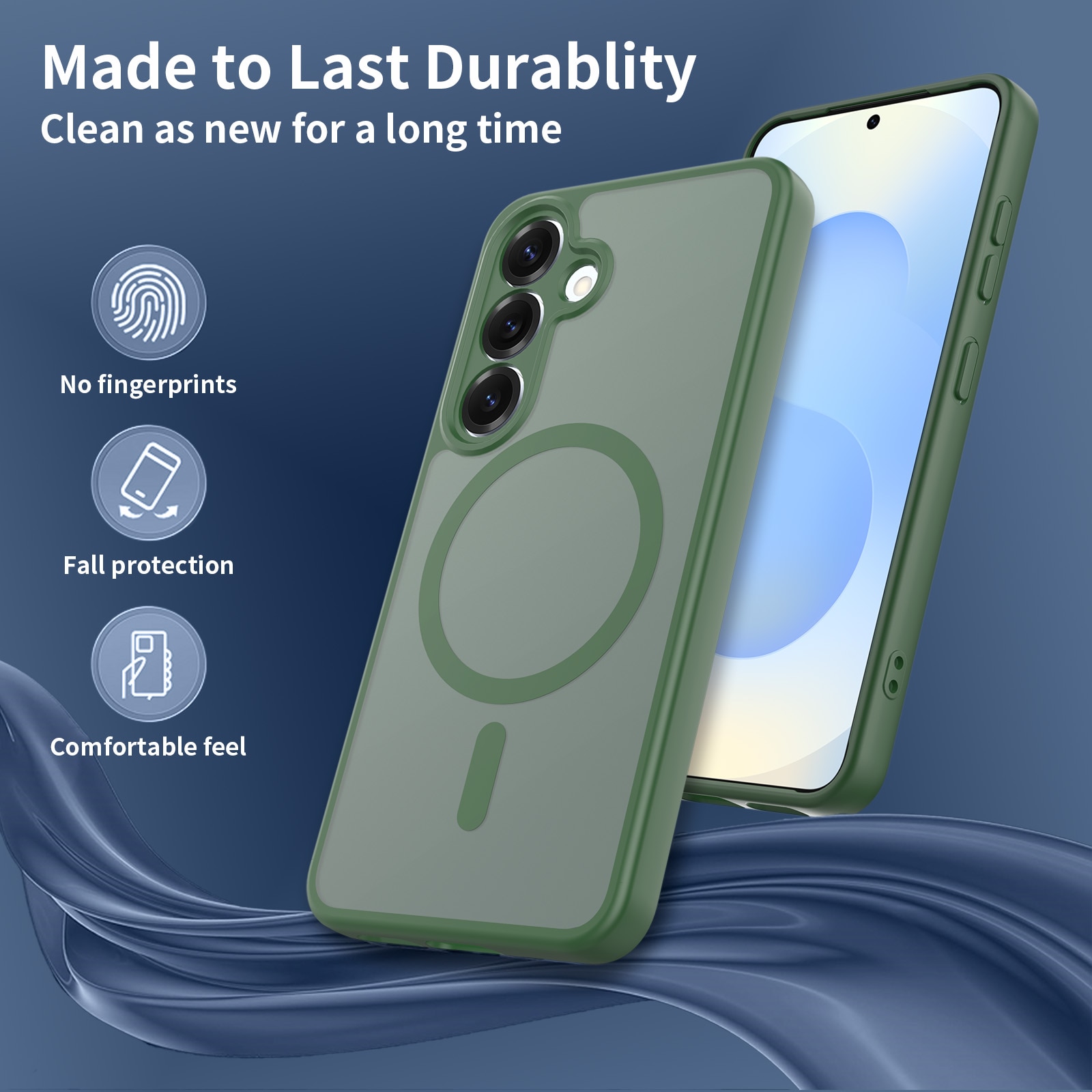 Husa de protectie pentru Samsung Galaxy S25 Plus, Omelivon, MagSafe, Protectie completa, Anti-Soc, Decupaje Precise, Incarcare Wireless, Materiale Premium, Verde inchis