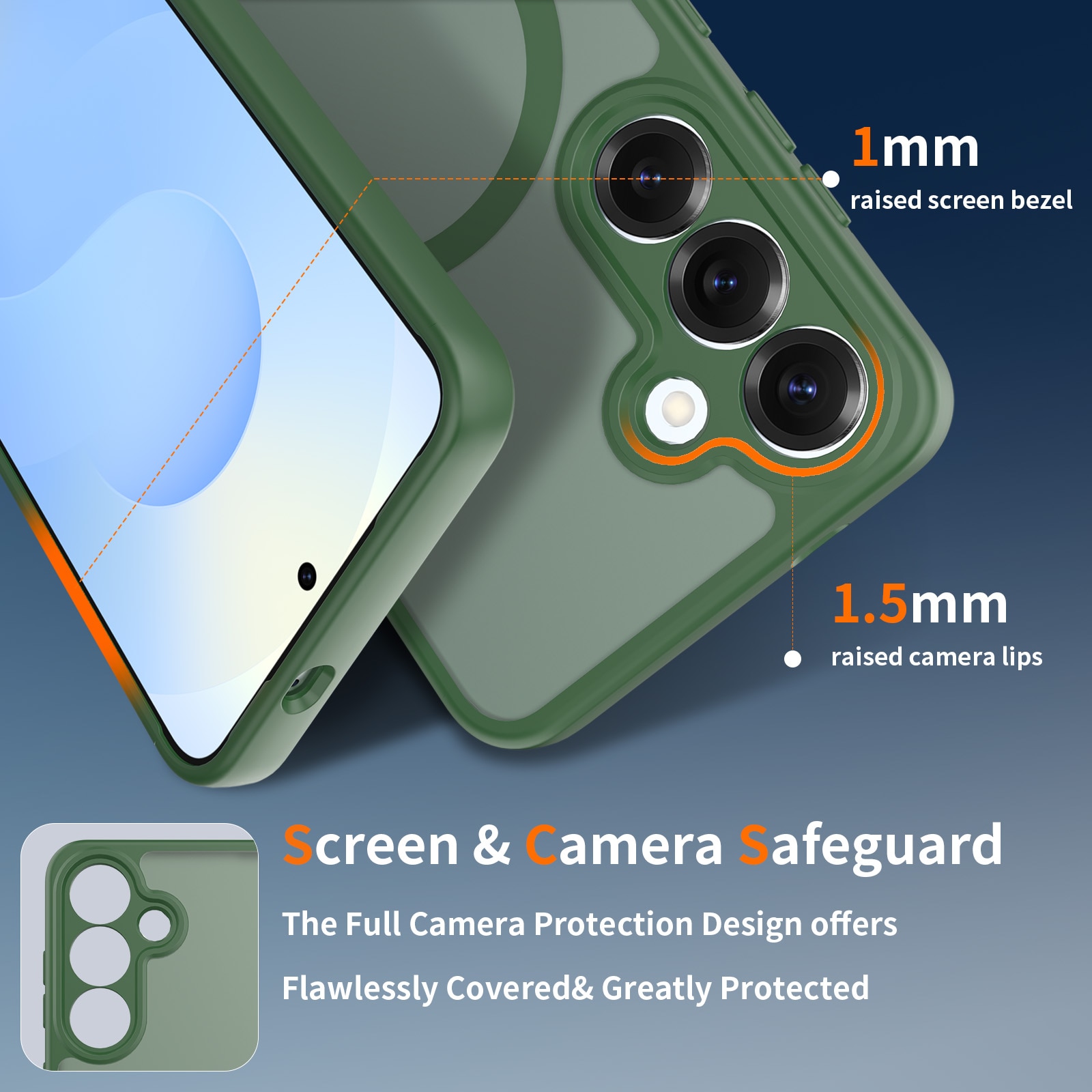 Husa de protectie pentru Samsung Galaxy S25 Plus, Omelivon, MagSafe, Protectie completa, Anti-Soc, Decupaje Precise, Incarcare Wireless, Materiale Premium, Verde inchis