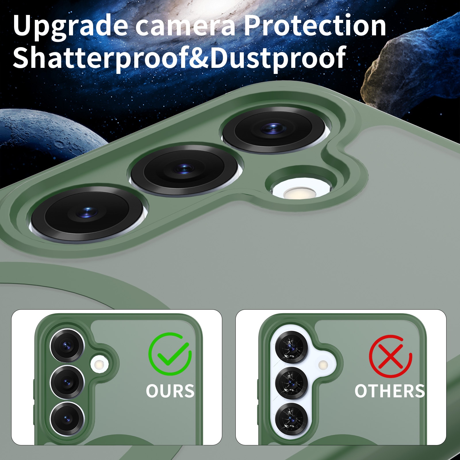 Husa de protectie pentru Samsung Galaxy S25 Plus, Omelivon, MagSafe, Protectie completa, Anti-Soc, Decupaje Precise, Incarcare Wireless, Materiale Premium, Verde inchis