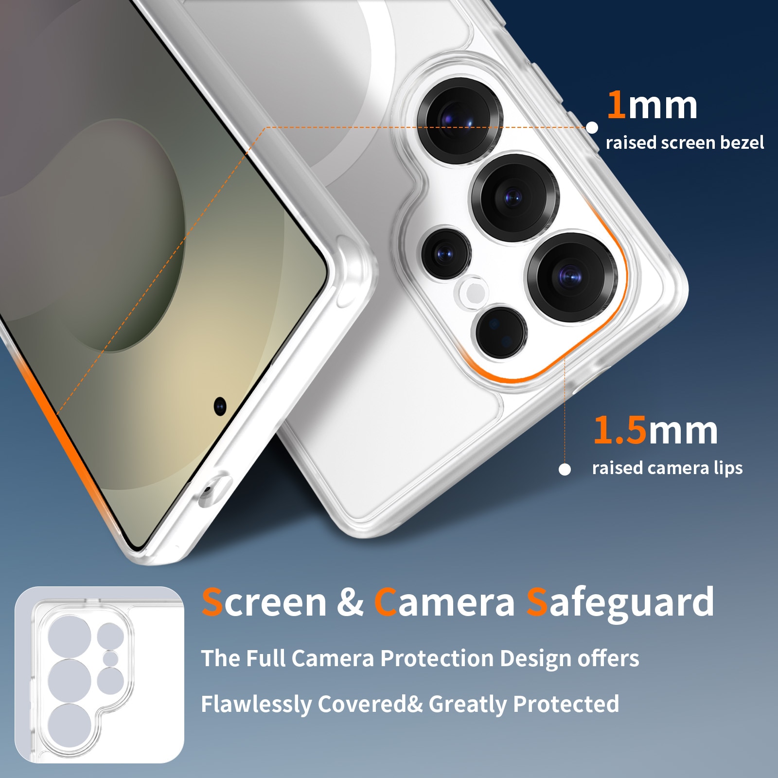 Husa de protectie pentru Samsung Galaxy S25 Ultra, Omelivon, MagSafe, Protectie completa, Anti-Soc, Decupaje Precise, Incarcare Wireless, Materiale Premium, Transparent mat