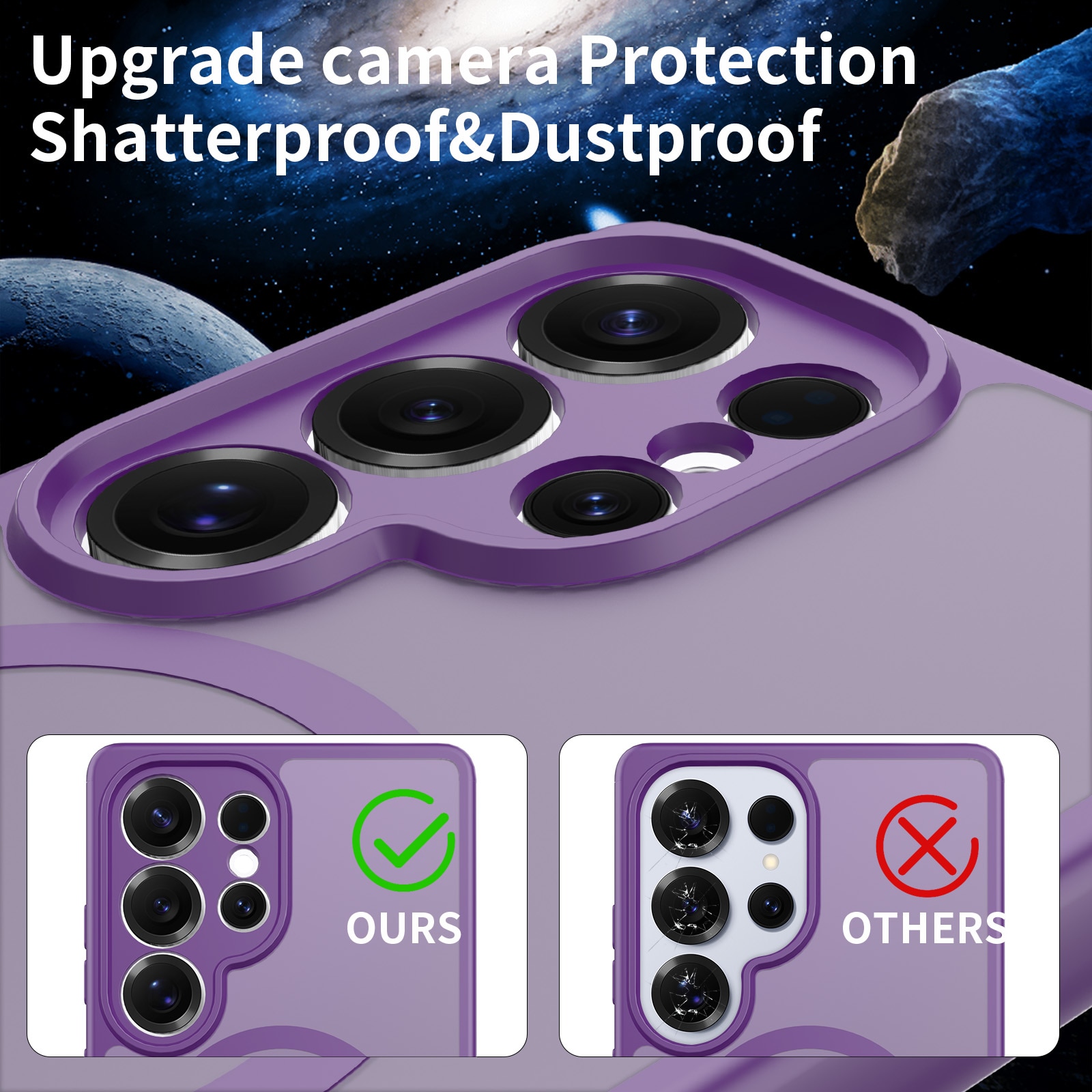 Husa de protectie pentru Samsung Galaxy S25 Ultra, Omelivon, MagSafe, Protectie completa, Anti-Soc, Decupaje Precise, Incarcare Wireless, Materiale Premium, Violet inchis