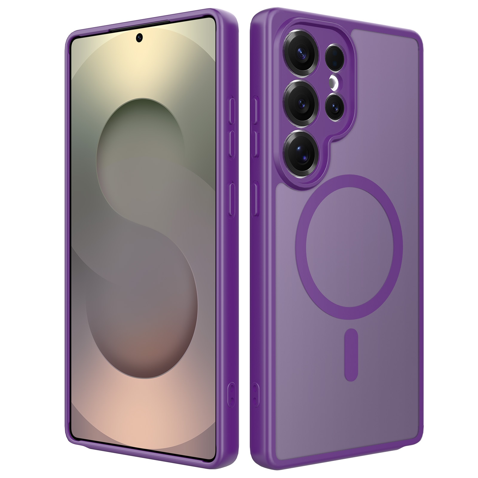 Husa de protectie pentru Samsung Galaxy S25 Ultra, Omelivon, MagSafe, Protectie completa, Anti-Soc, Decupaje Precise, Incarcare Wireless, Materiale Premium, Violet inchis