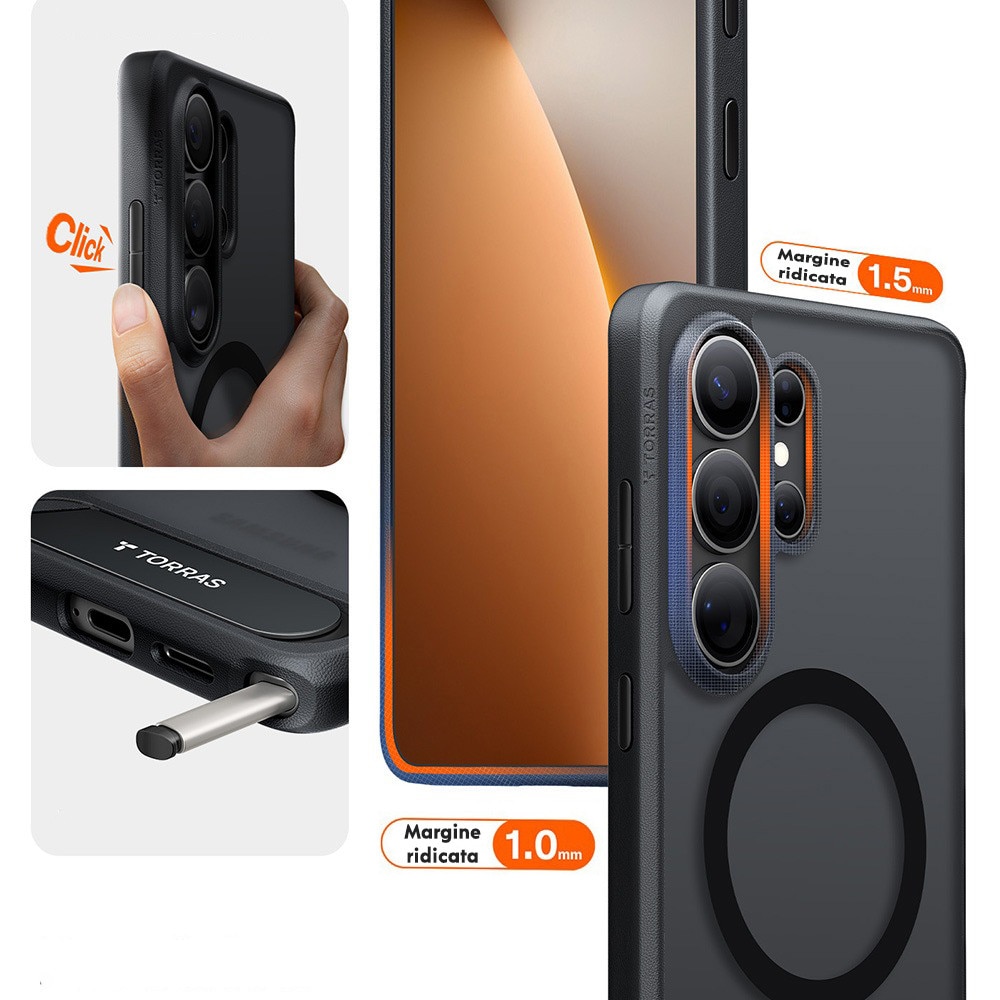 Husa pentru Samsung Galaxy S26 Ultra Torras Pstand, MagSafe, Incarcare wireless, Suport kickstand, Calitate premium, Negru