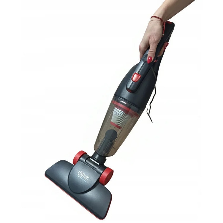 Aspirator vertical fără sac, Bass Polska, 10317, 900 W, recipient detașabil 0.5 l, negru