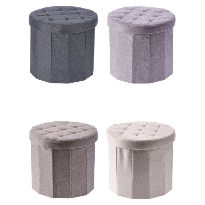 4 db bársony puff, többszínű, 45 x 40 cm