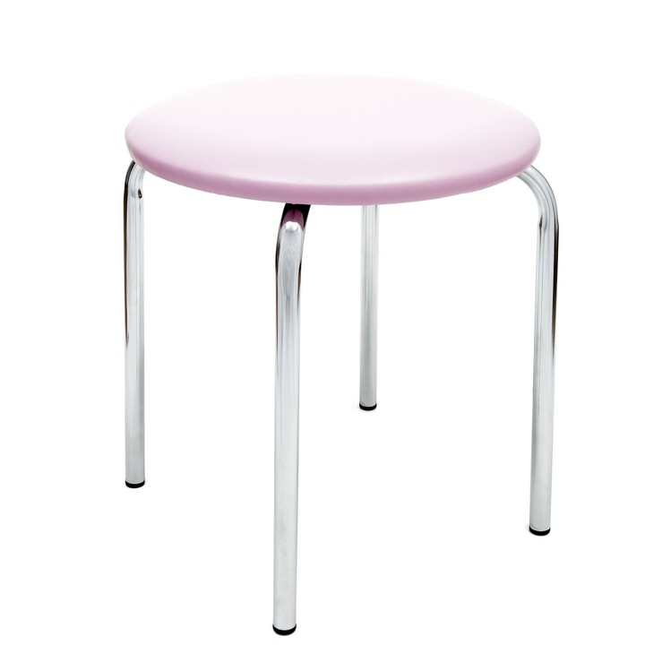 Taburet Sofia - cadru cromat - imitatie piele mov - 21897