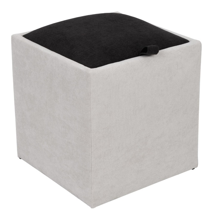 Taburet Box - stofa K08/K06 - crem/negru