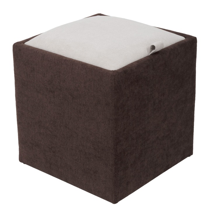 Taburet Box - stofa K07/K08 - maro/crem