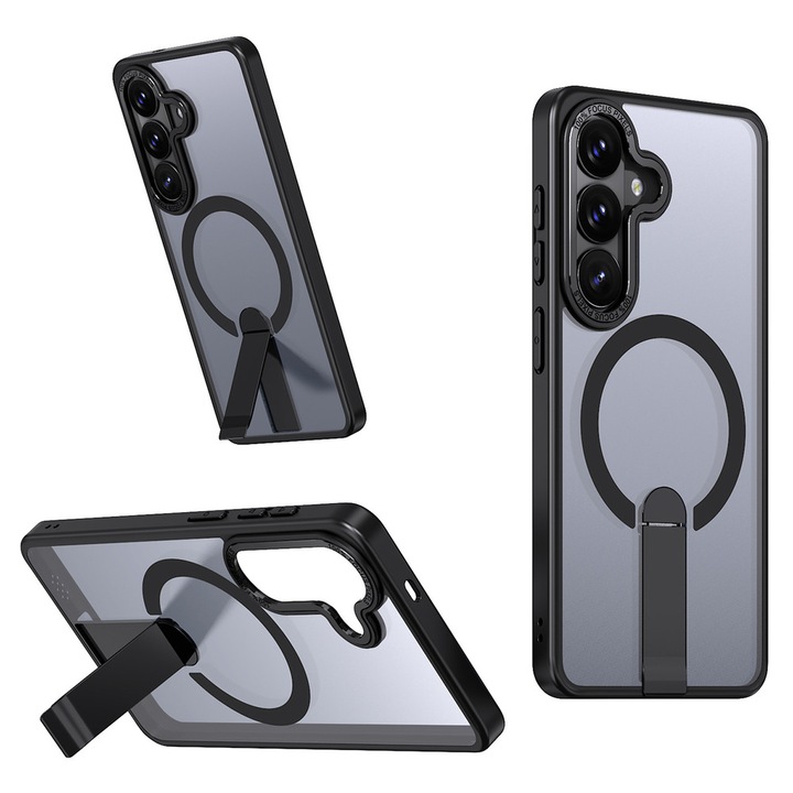 Carcasa Hybrid Armor X MagSafe cu Suport, Negru, pentru Samsung Galaxy S26