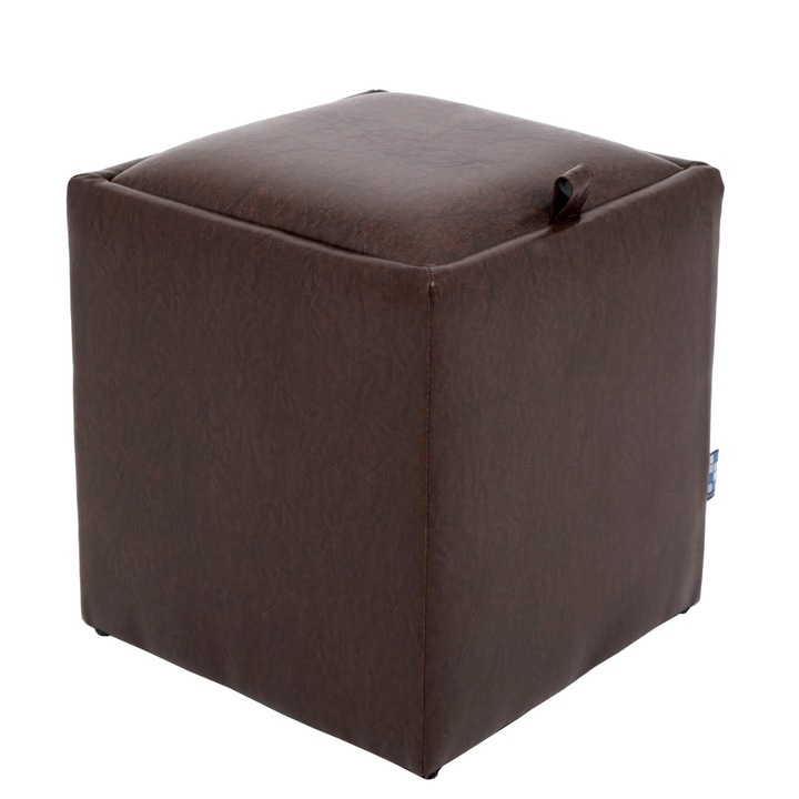 Taburet Box - imitatie piele maro - 15611