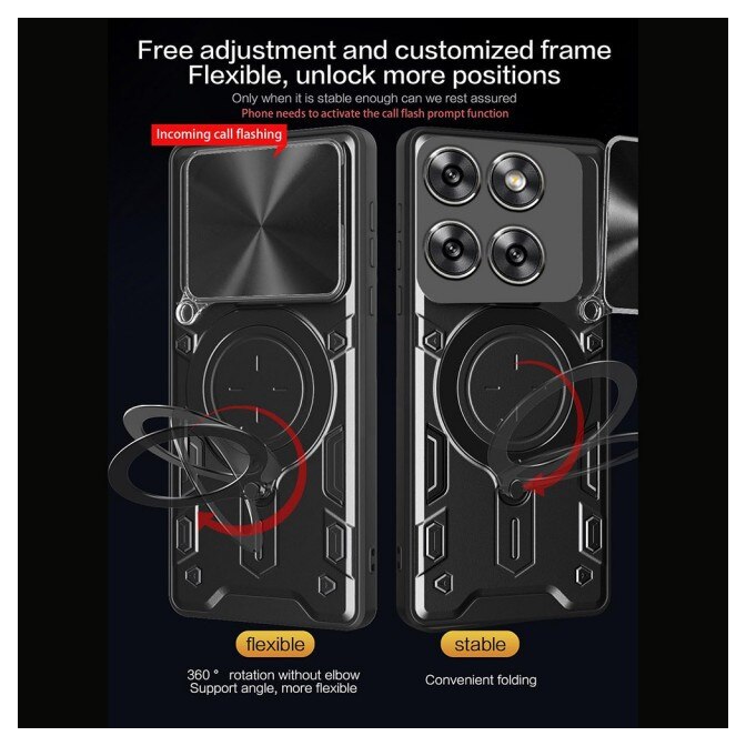 Husa Spate Upzz® CamGuard Compatibila Cu Motorola Edge 60 Pro, Functie Stand, Super Protectie - Albastru