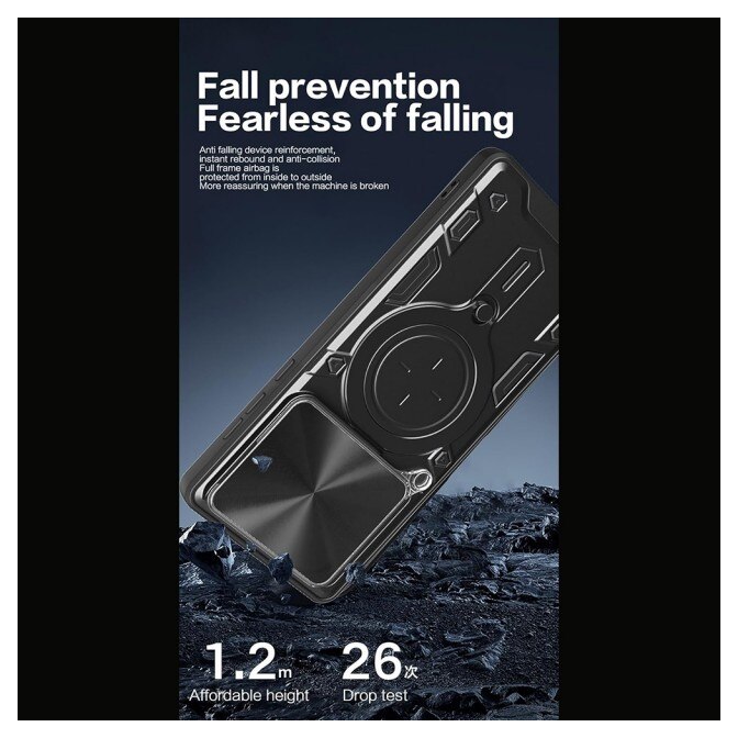 Husa Spate Upzz® CamGuard Compatibila Cu Motorola Edge 60 Pro, Functie Stand, Super Protectie - Albastru