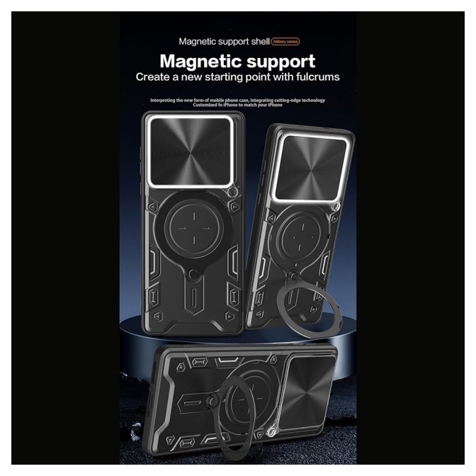Husa Spate Upzz® CamGuard Compatibila Cu Motorola Edge 60 Pro, Functie Stand, Super Protectie - Albastru
