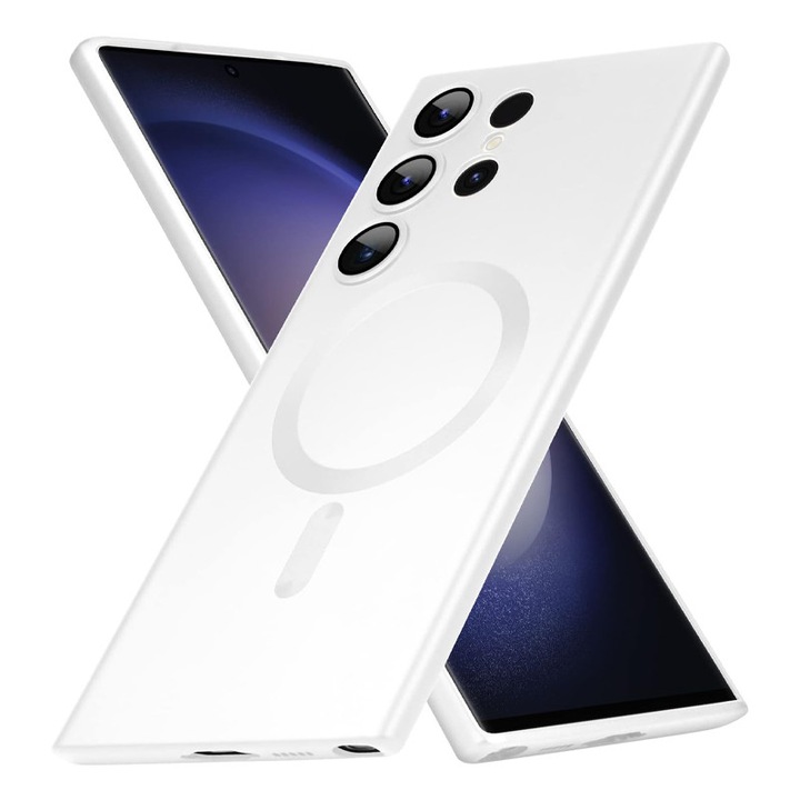 Husă pentru telefon, REDZ Accessories, Magsafe, silicon mat, alb, ultra subțire