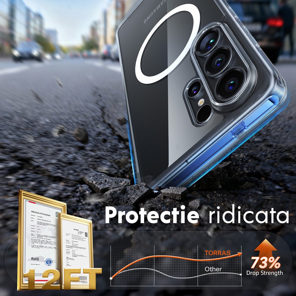 Carcasa Torras Guardian MagSafe pentru Samsung Galaxy S26 Ultra, design slim, transparenta, TPU