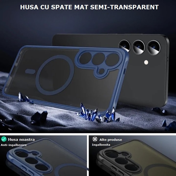 Husa pentru Samsung Galaxy S25 FE, TYBO, MagSafe, Ultra Slim, Antisoc, Albastru