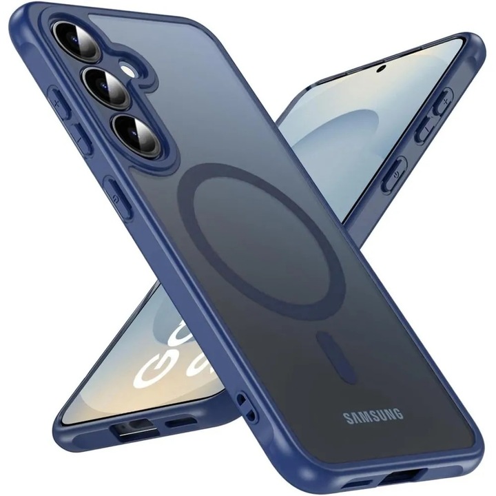 Husa pentru Samsung Galaxy S25, Magsafe, Hybrid Ultra Slim, Antisoc, Albastru