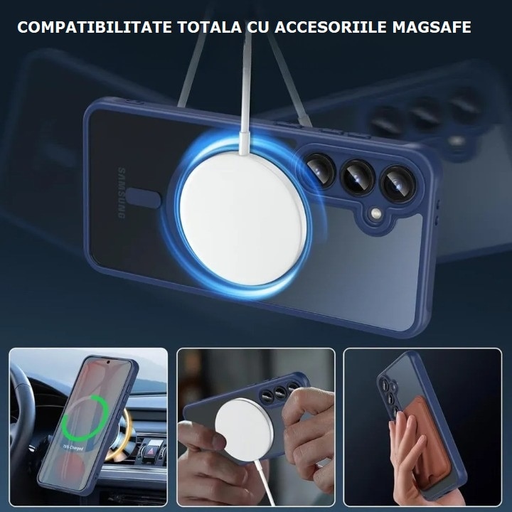 Husa pentru Samsung Galaxy S25 FE, TYBO, MagSafe, Ultra Slim, Antisoc, Albastru