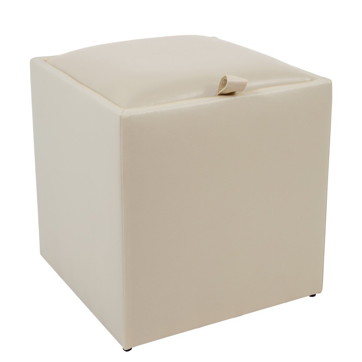 Taburet Box - imitatie piele crem - 21834