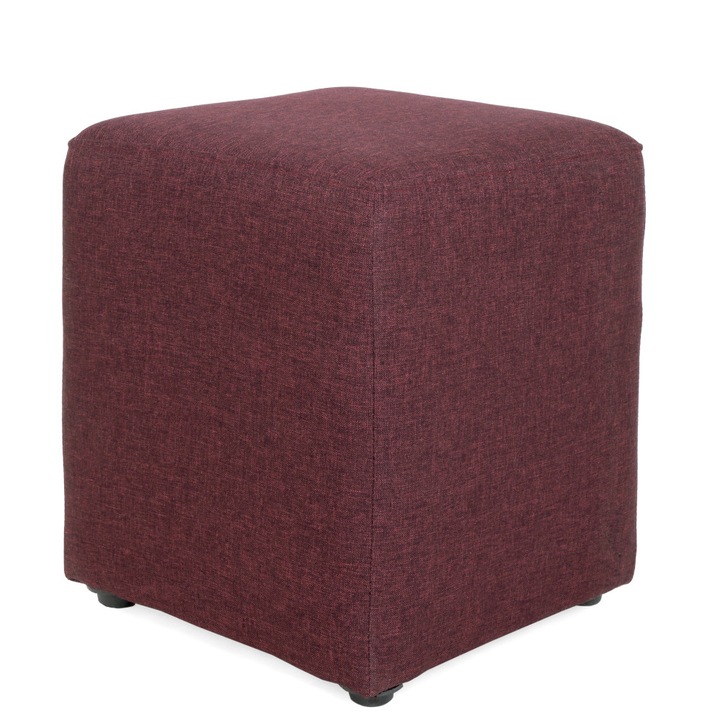 Taburet Cube - stofa S78 - bordo