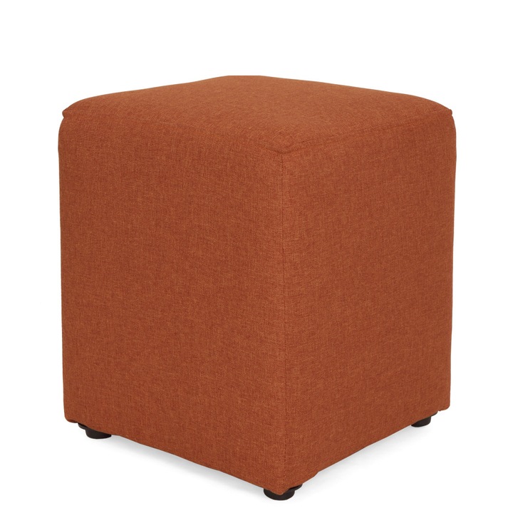 Taburet Cube - stofa S25 - portocaliu