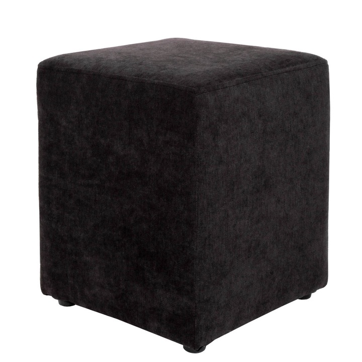 Taburet Cube - stofa K6 - negru