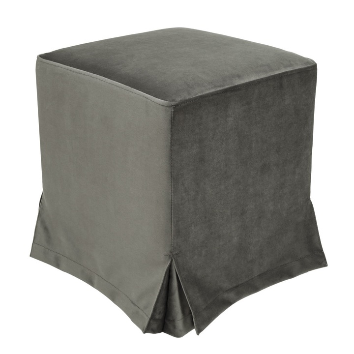 Taburet cu husa Cube H - stofa H49 - gri petrol