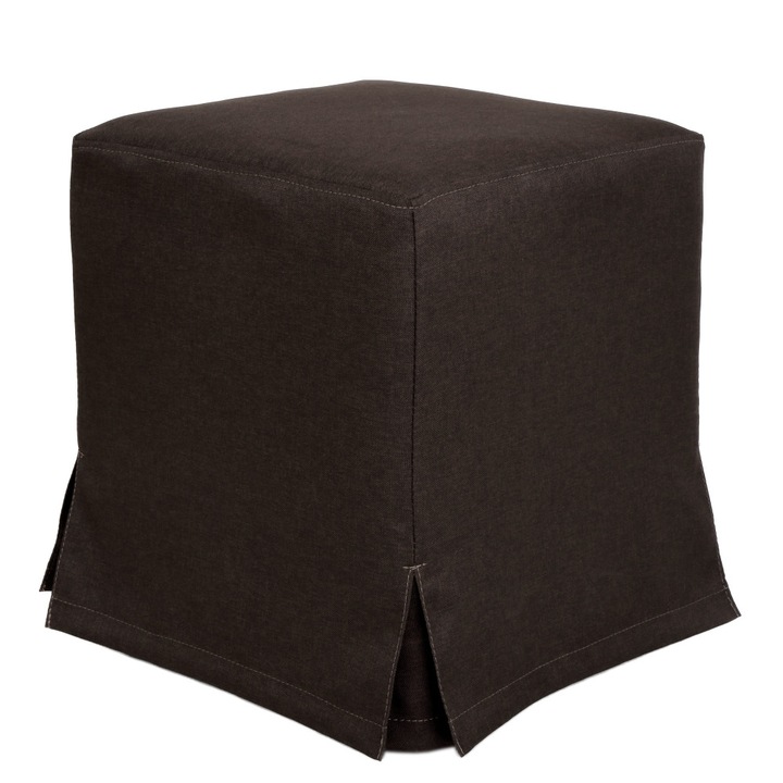 Taburet cu husa Cube H - stofa S16 - maro