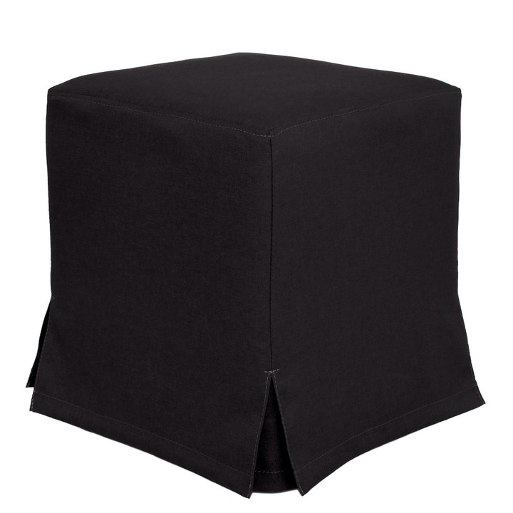 Taburet cu husa Cube H - stofa S14, negru