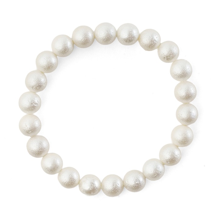 Bratara creata din sidef alb, 8mm, elastic rezistent