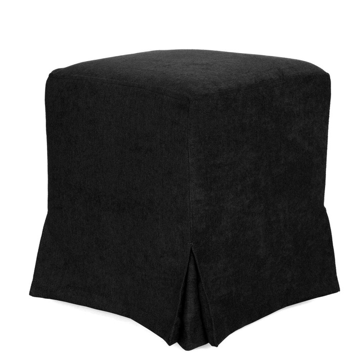 Taburet cu husa Cube H - stofa K6 - negru
