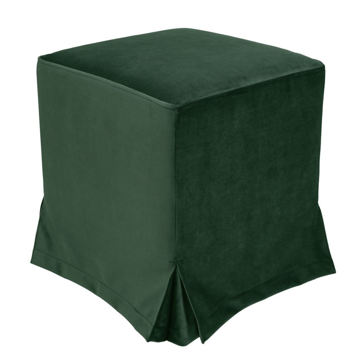 Taburet cu husa Cube H - stofa H56 - verde