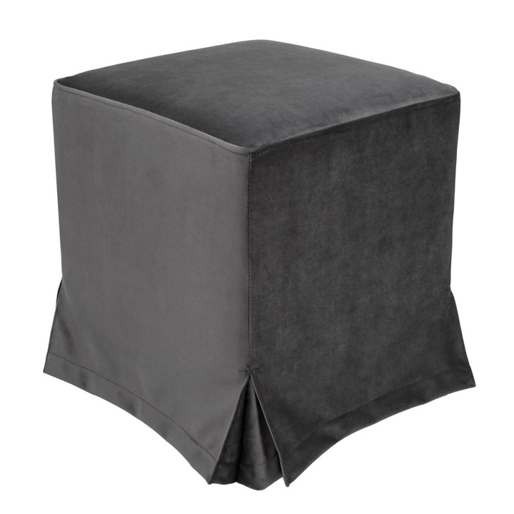 Taburet cu husa Cube H - stofa H30 - gri