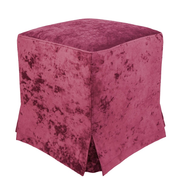 Taburet cu husa Cube H - stofa E42 - bordo