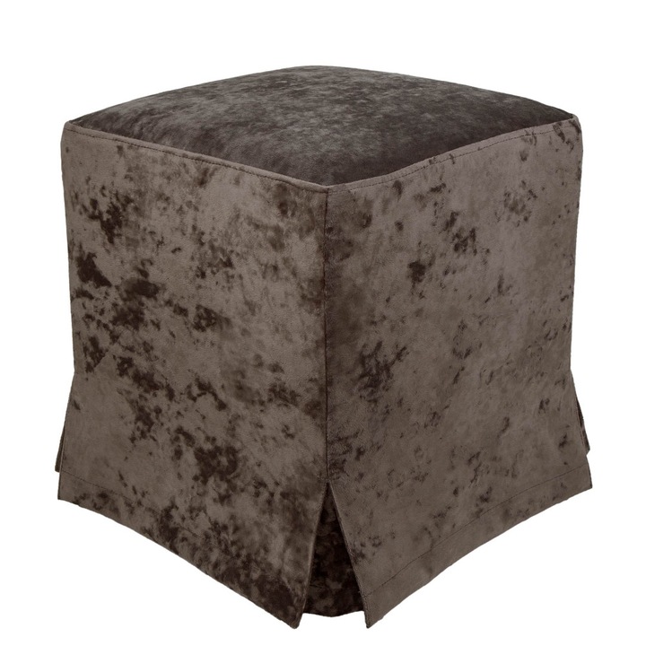 Taburet cu husa Cube H - stofa E60 - maro