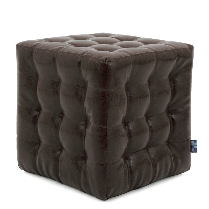 Taburet Bump - imitatie piele maro - 15611