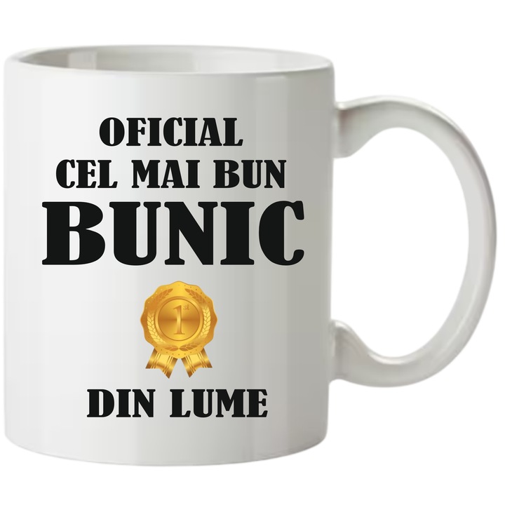 Cana personalizataOficial cel mai bun bunic, ceramica, alb, 330 ml