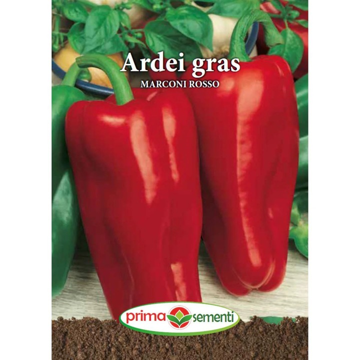Seminte de ardei gras MARCONI ROSSO, 0, 7 grame, Prima Sementi