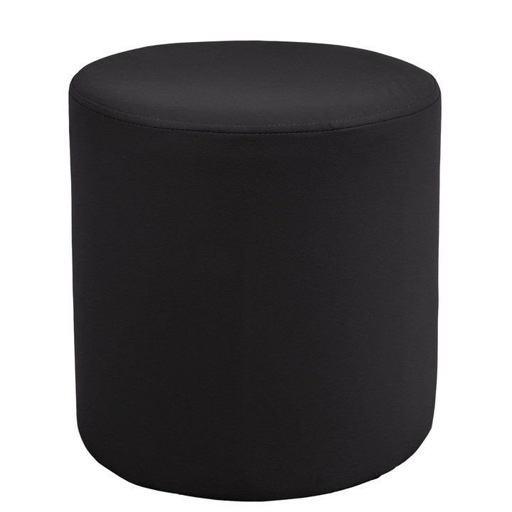 Taburet Bianca - imitatie piele POLY - negru