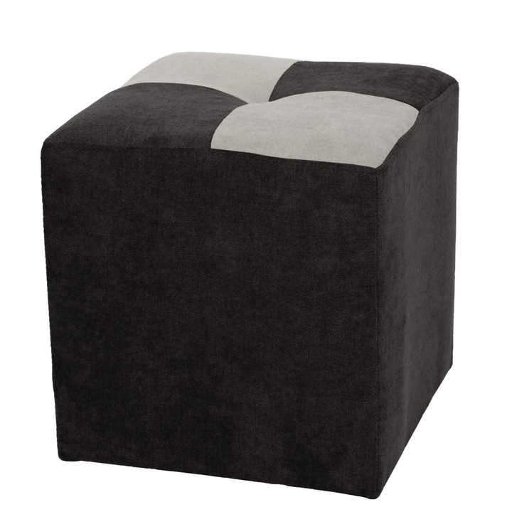 Taburet Cool - stofa K06/K08 - negru/crem