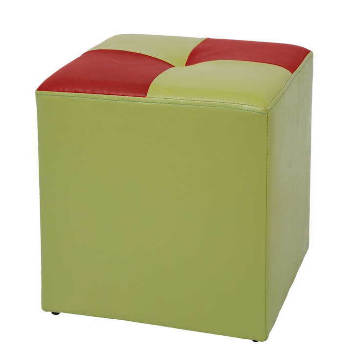 Taburet Cool - imitatie piele verde/rosu - 21899/21900